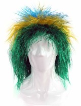Flag-004~Brazil Curly Mullet Wig